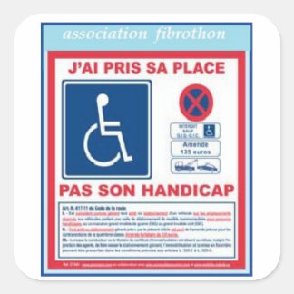 autocollant stationnement2 fyrkantigt klistermärke