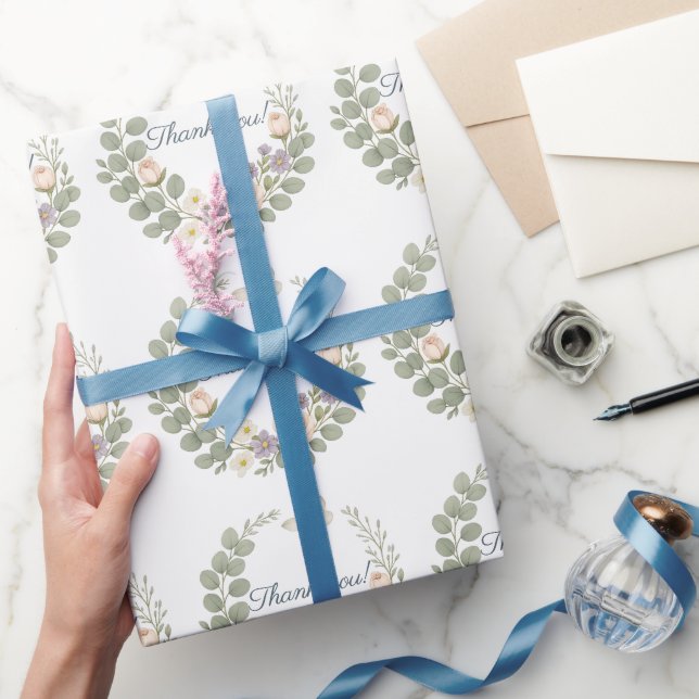 Autocollant thank you floral presentpapper (Gifting)