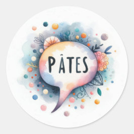 Autocollants ronds classiques (Pâtes) Runt Klistermärke