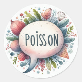 Autocollants ronds classiques (Poisson) Runt Klistermärke