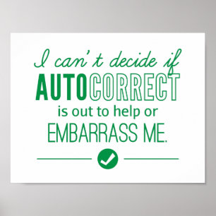 Autocorrect teknologi generar mig humorgrönt poster