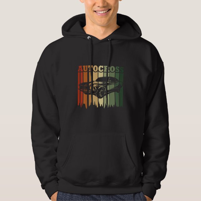 Autocross Retro Car Racing Motorsport Apparel Hoodie (Framsida)