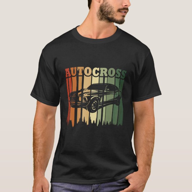 Autocross Retro Car Racing Motorsport Apparel T Shirt (Framsida)