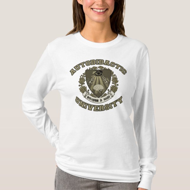 Autodidactic universiteten t-shirt (Framsida)