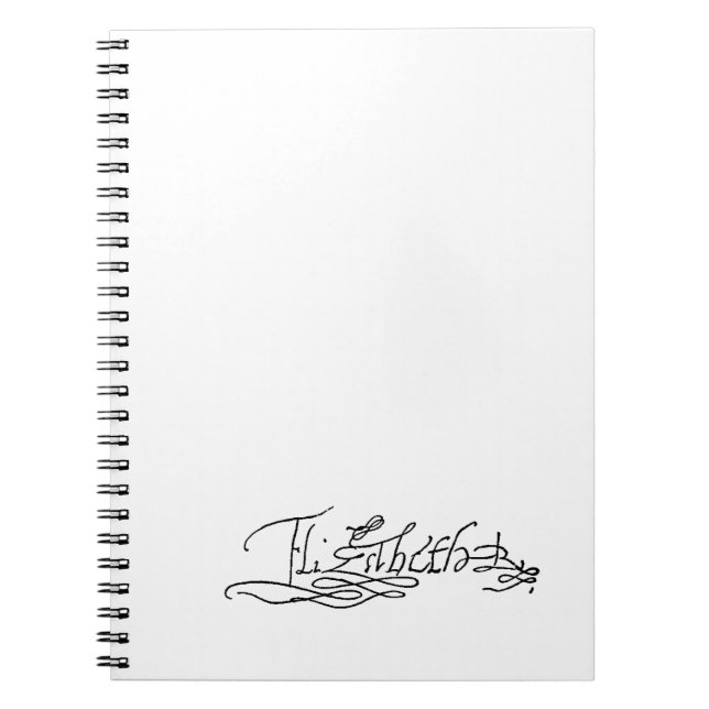Autograf av drottningen Elizabeth mig av England Anteckningsbok Med Spiral (Framsidan)