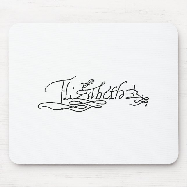 Autograf av drottningen Elizabeth mig av England Musmatta (Framsidan)