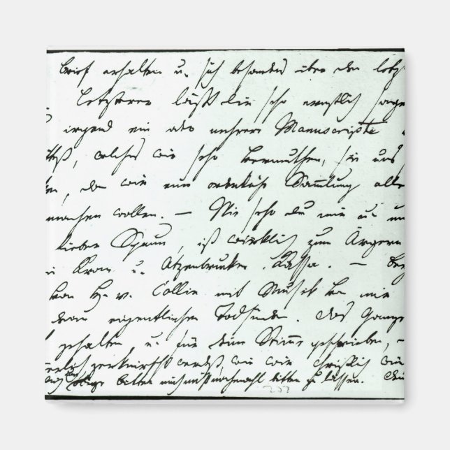 Autograf brev från Franz Schubert Magnet (Framsidan)