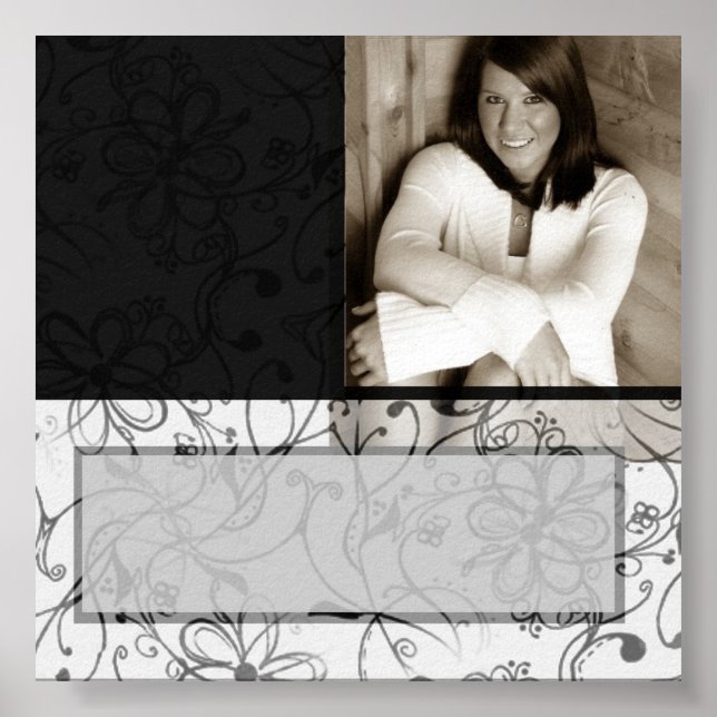 Autograf för anpassadet Svartvitt rulla poster (Framsidan)