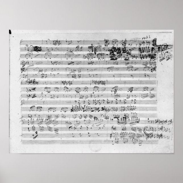 Autograf score lakan för Trio mi bemol opus Poster (Framsidan)