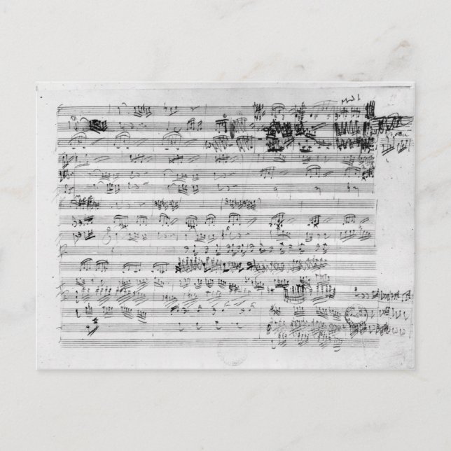Autograf score lakan för Trio mi bemol opus Vykort (Framsida)