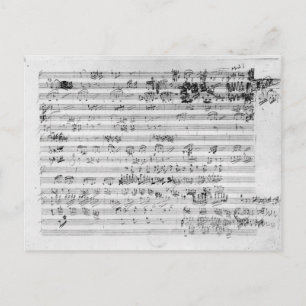 Autograf score lakan för Trio mi bemol opus Vykort