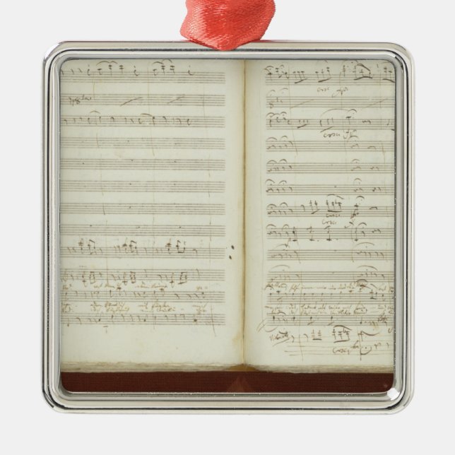 Autografen kopierar av 'den magiska Flute'en Julgransprydnad Metall (Framsidan)