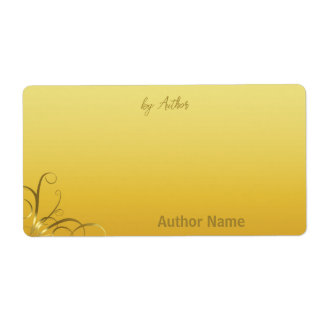 Autograferad av Författare Guld Swirl-etikett Fraktsedel