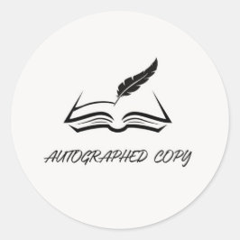 Autograferad kopieringsinstruktion runt klistermärke