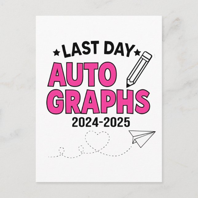Autograferna 2024-2025 Studenten i fjol Meddelande Vykort (Framsida)