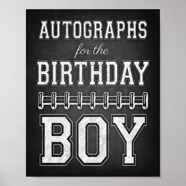 AUTOGRAFI FÖR BIRTHDAY BOY-Skriv ut Poster (Framsidan)