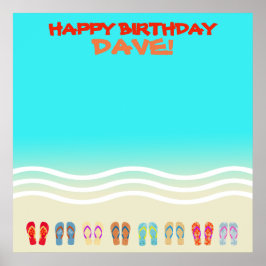 Autografi över Beach Party Grattis på födelsedagen Poster