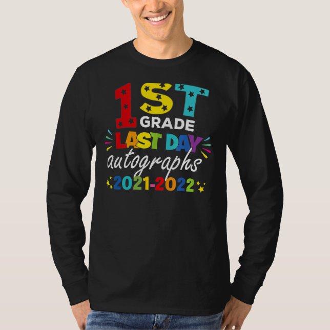 Autografier för första Klass-barn och lärare T Shirt (Framsida)