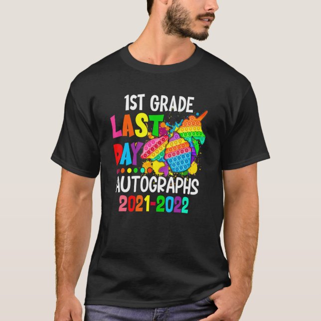 Autografier för första Klass-barn och lärare T Shirt (Framsida)