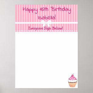 Autografier för personlig Grattis på födelsedagen Poster