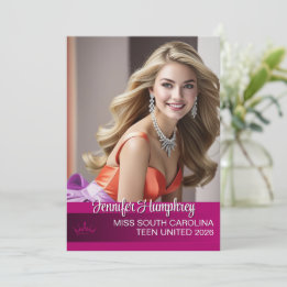 Autografikkort för färg-Skönhetstävling Julkort