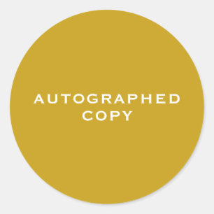 Autografisk kopia av Guld-etikett Runt Klistermärke