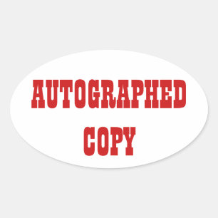Autografisk kopia - Oval-etiketter (#4) Ovalt Klistermärke