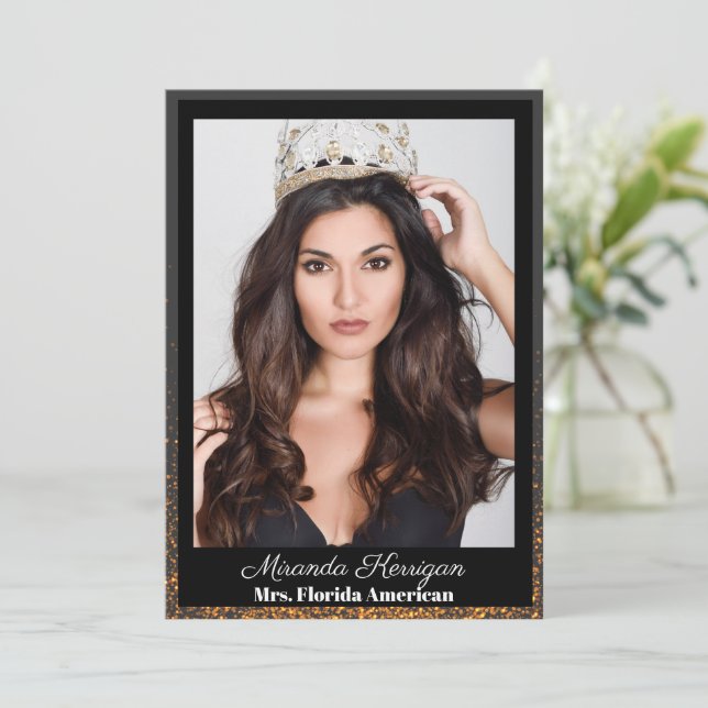 Autografkort för Bronze-Skönhetstävlingen vid midn Inbjudningar (Stående Fram)