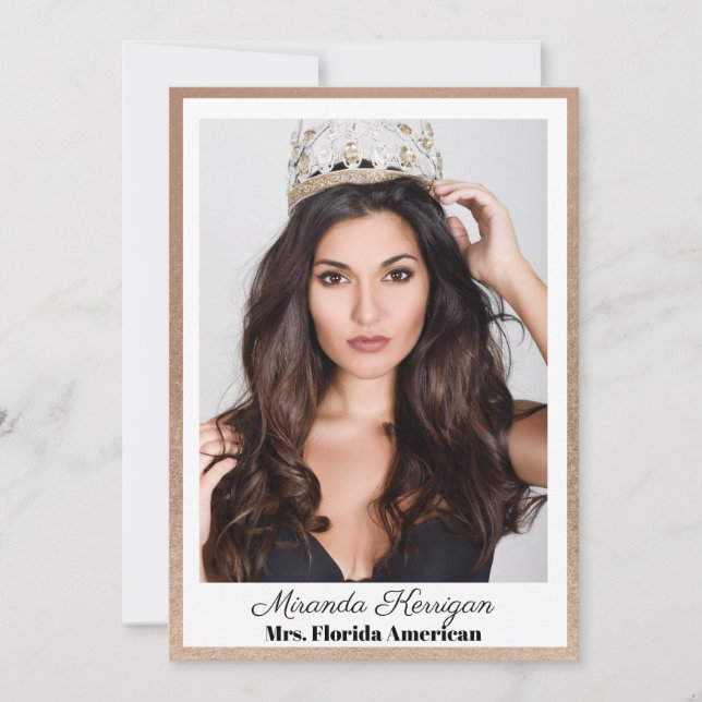 Autografkort för gyllene brons-Skönhetstävling Inbjudningar (Framsida)