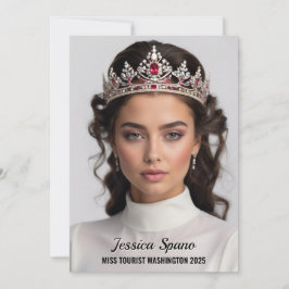 Autografkort för minimal Skönhetstävling - Mörk Inbjudningar