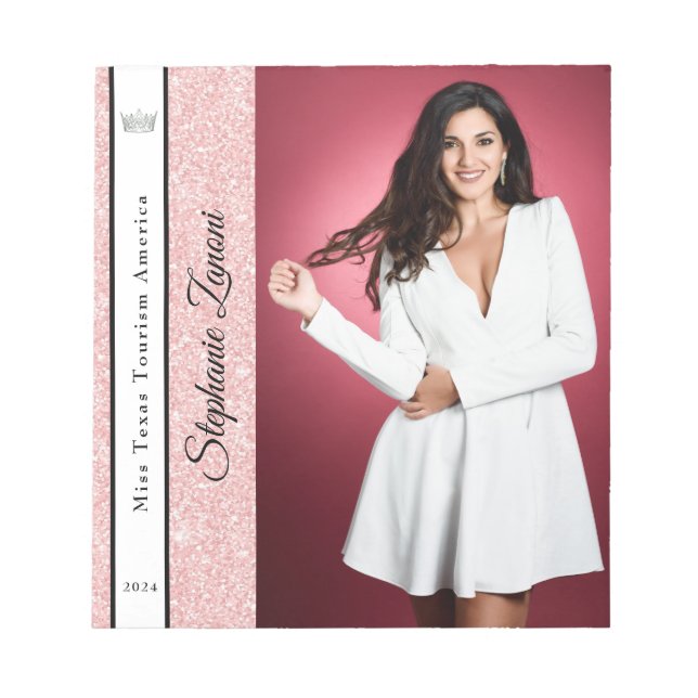 Autografplatta för ro i Guld Glitter Anteckningsblock (Framsida)