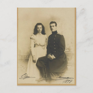 AUTOGRAPHS Michael & Olga Romanov - Ryssland Vykort
