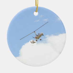 Autogyro i flyg julgransprydnad keramik