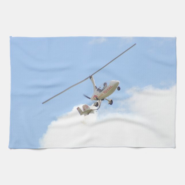 Autogyro under flygning kökshandduk (Horisontell)