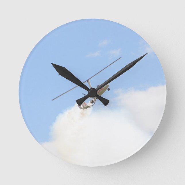 Autogyro under flygning rund klocka (Framsida)