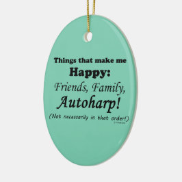 Autoharp gör mig Lycklig Julgransprydnad Keramik