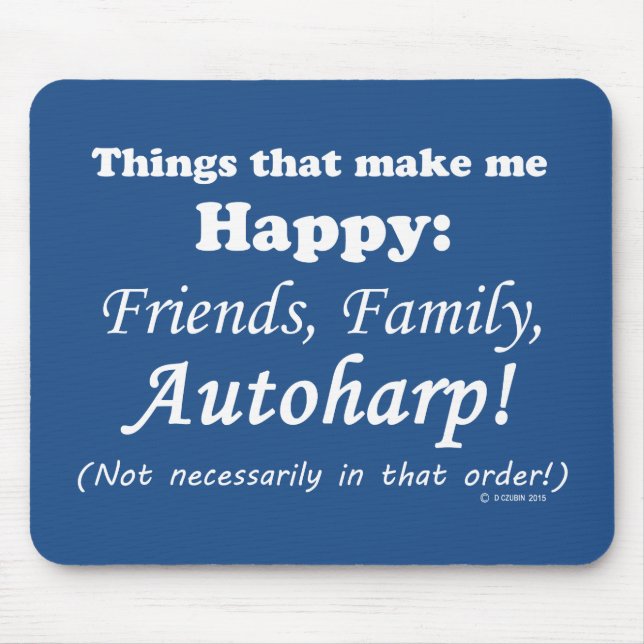Autoharp gör mig Lycklig Musmatta (Framsidan)