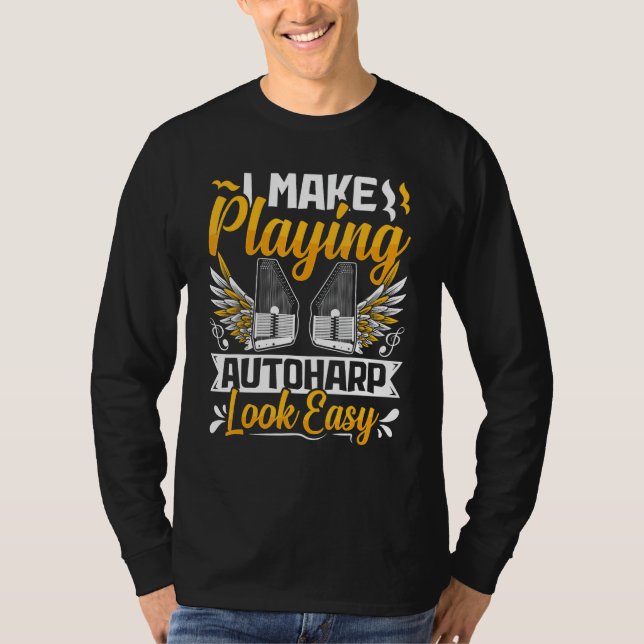 Autoharp Harp Instrument Harmonica Symphony T Shirt (Framsida)