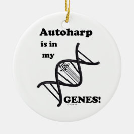 Autoharp i mina gener julgransprydnad keramik