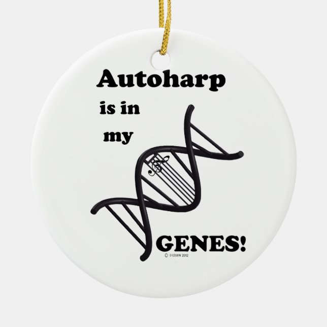 Autoharp i mina gener julgransprydnad keramik (Framsidan)