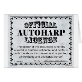 Autoharp-licens Hälsningskort