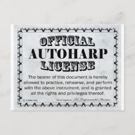 Autoharp-licens Vykort
