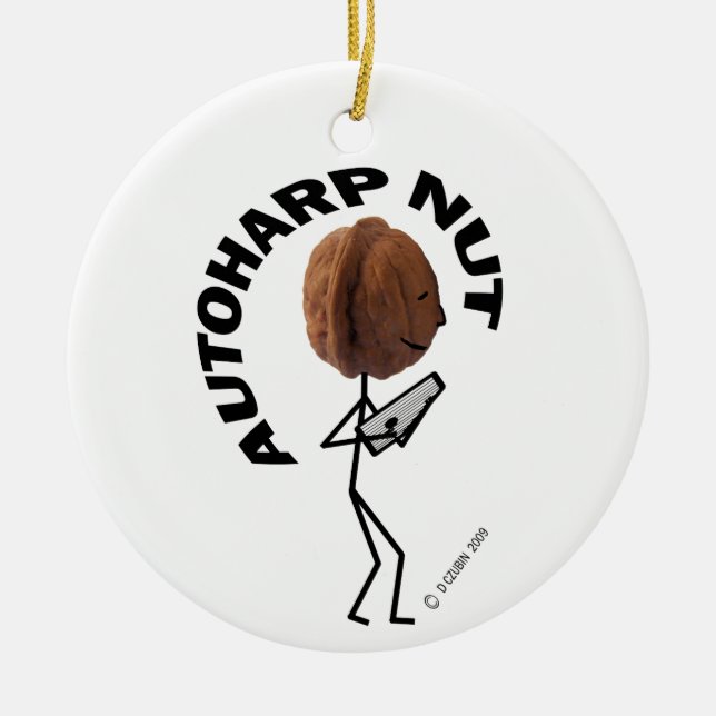 Autoharp Nöt! Julgransprydnad Keramik (Framsidan)