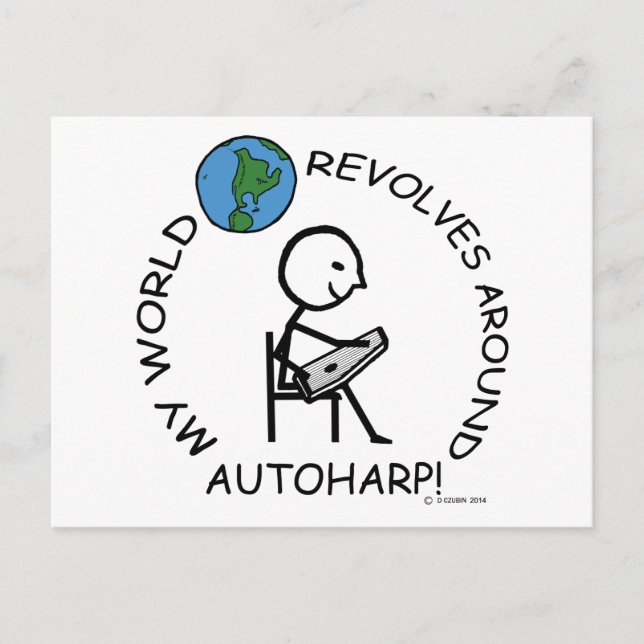 Autoharp - World Revolves runt Vykort (Framsida)