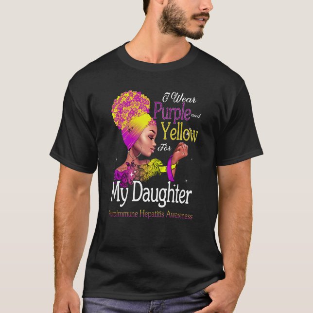 Autoimmun Hepatit Medvetenhet Tjej Gul För Min  T Shirt (Framsida)