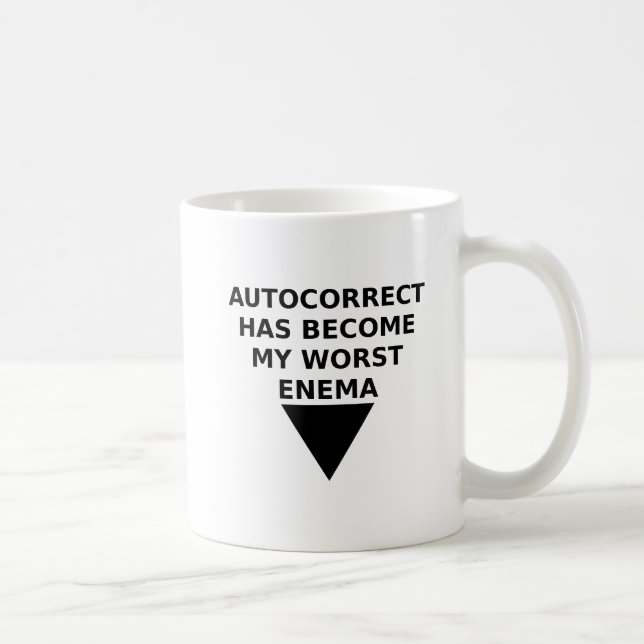 Autokorrecension Enemy Funny Mug Kaffemugg (Höger)