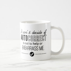Autokorrigering Förlägen Humor Svart Kaffemugg