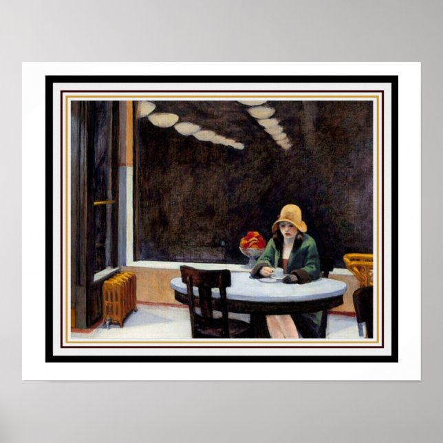 Automat av Edward Hopper 16 x 20 Poster (Framsidan)