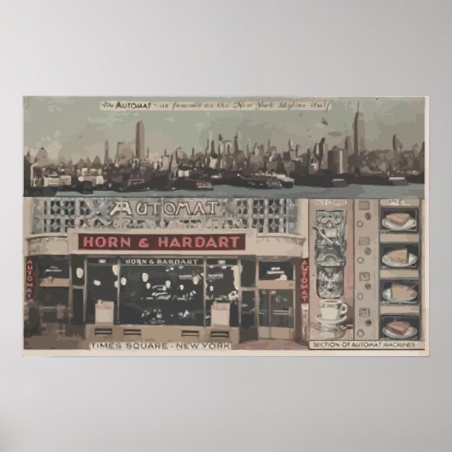 Automat Horn & Hardart Time Square New York, Vinta Poster (Framsidan)