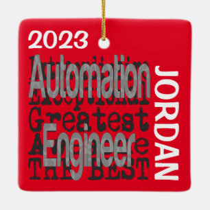 Automation Ingenjör Extraordinaire ANPASSNINGSBAR Julgransprydnad Keramik